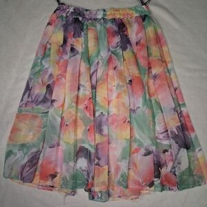 Yessica Floral Pastel A-Line Skirt